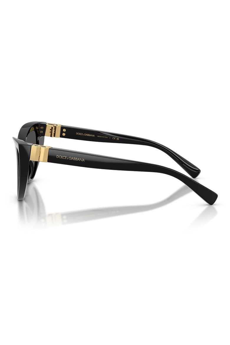 52mm Polarized Cat Eye Sunglasses, Alternate, color, BLACK