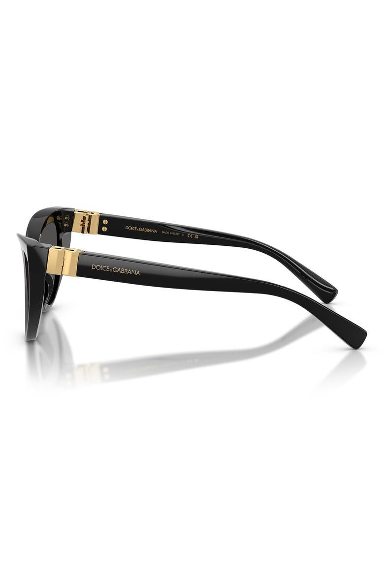 Dolce&Gabbana 52mm Polarized Cat Eye Sunglasses, Alternate, color, Black