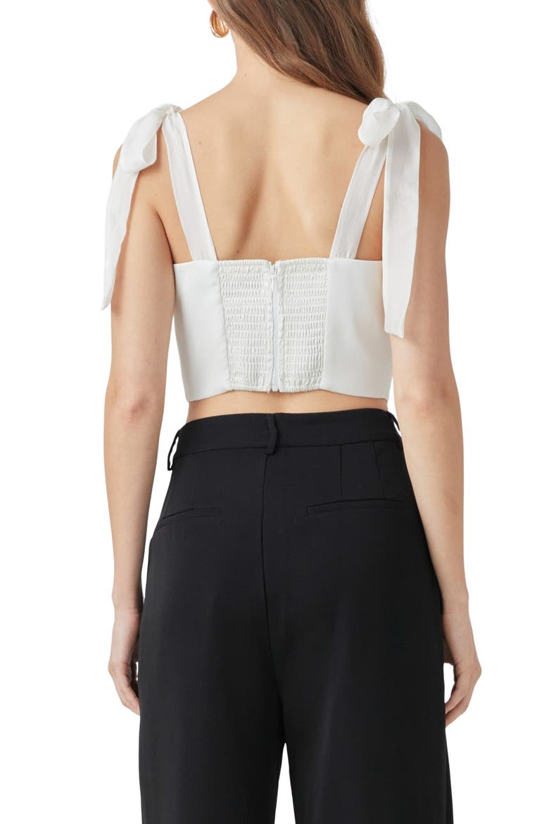 Satin Bustier Crop Top, Alternate, color, CREAM