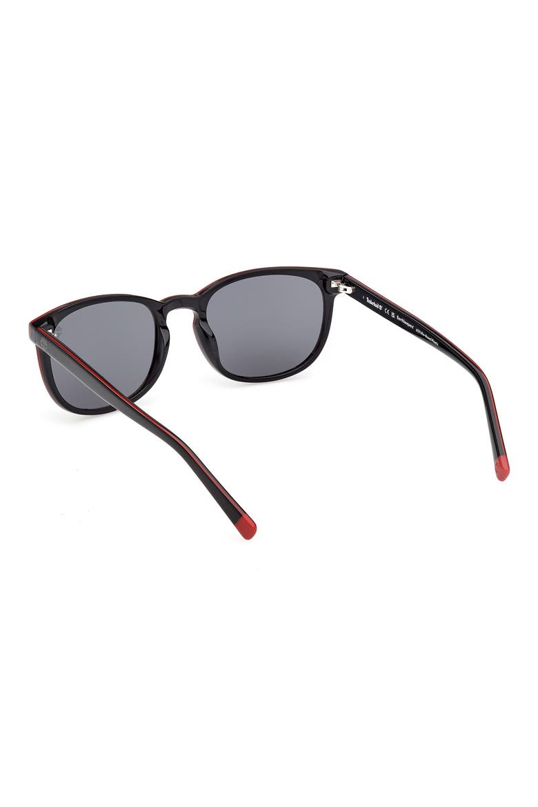 55mm Sunglasses, Alternate, color, SHINY BLACK / SMOKE POLARIZED