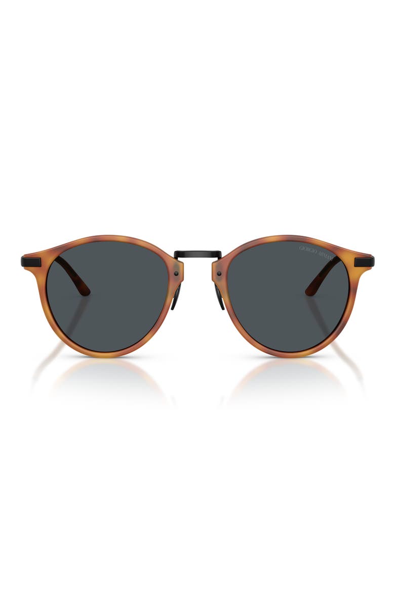 51mm Round Sunglasses, Main, color, MATTE BROWN TURTLE / BLUE