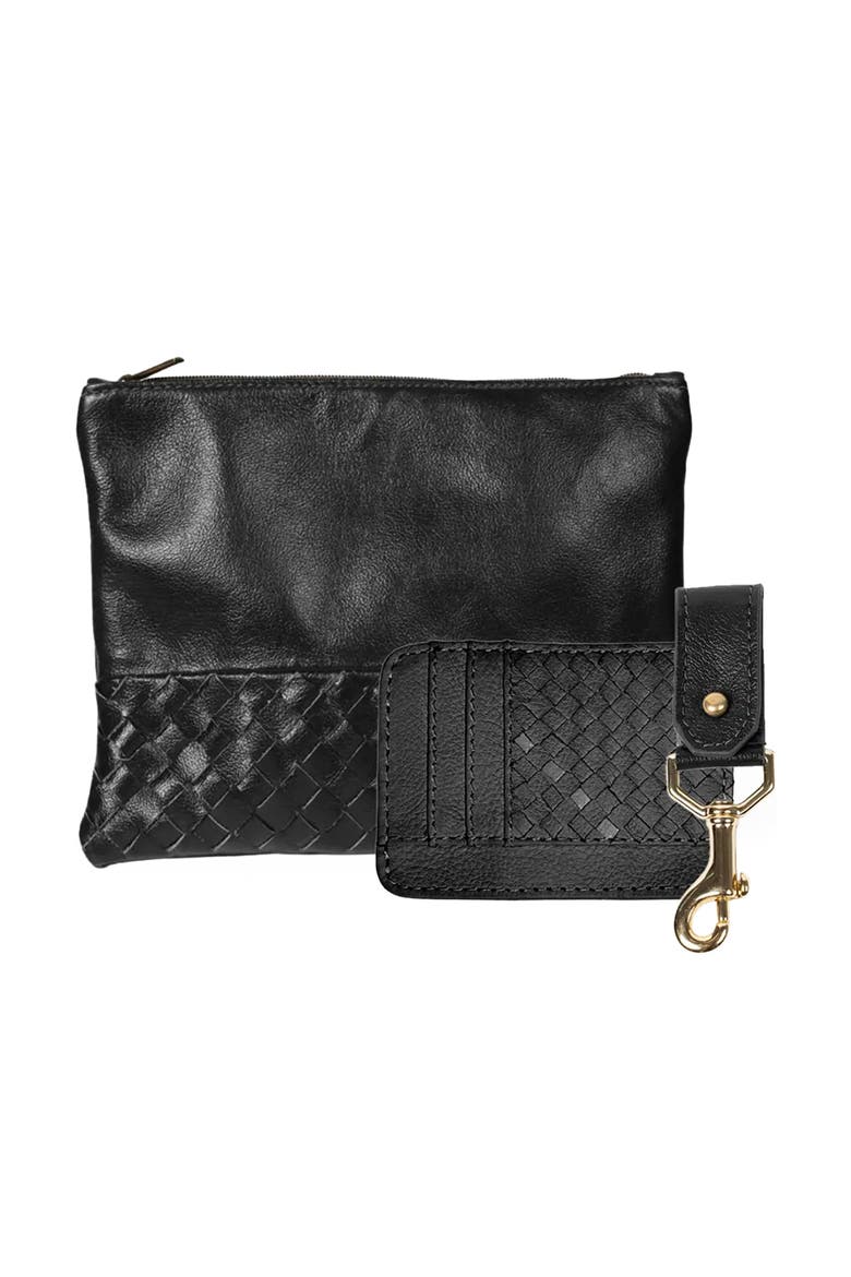 Large Pouch, Key Chain & Slim ID Bundle, Main, color, Black