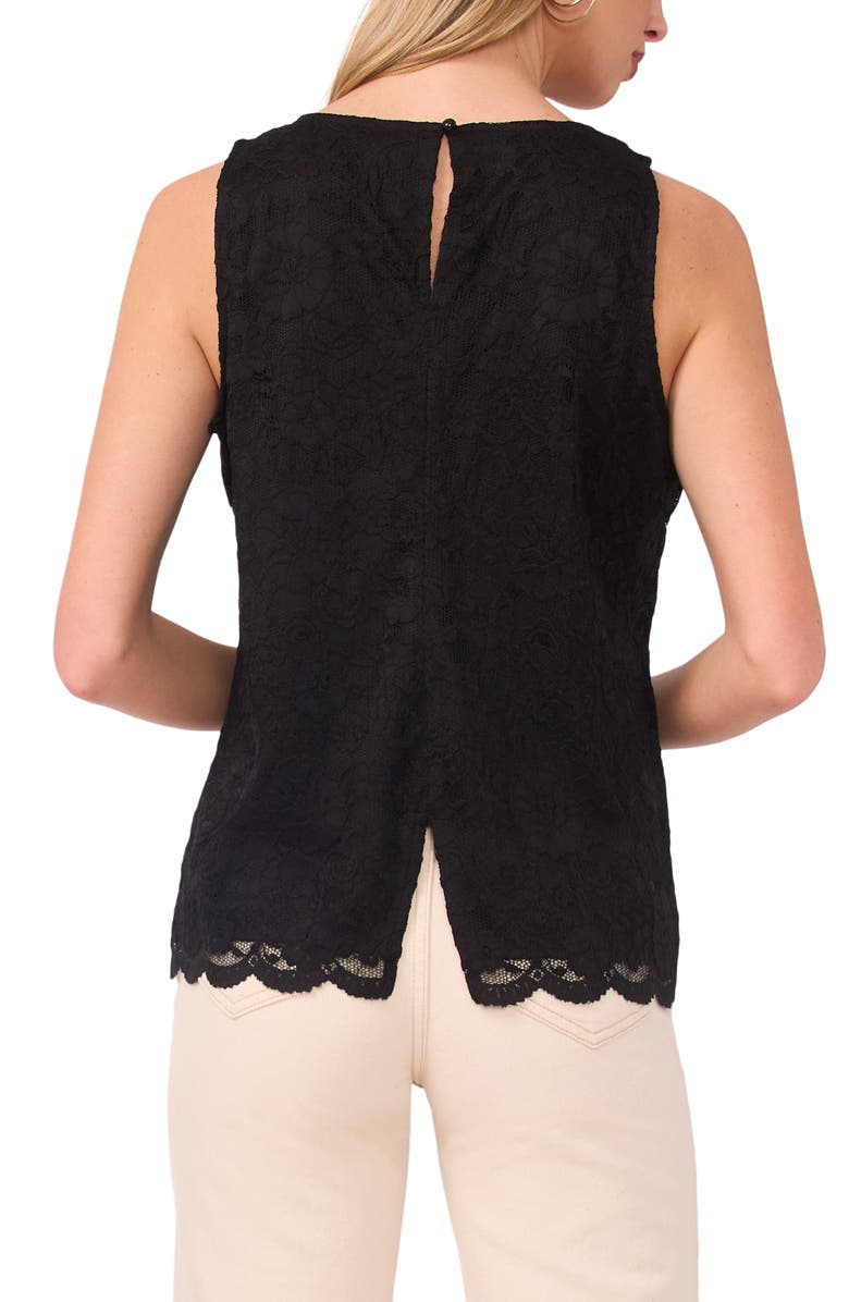 Vince Camuto Lace Sleeveless Top, Alternate, color, Rich Black