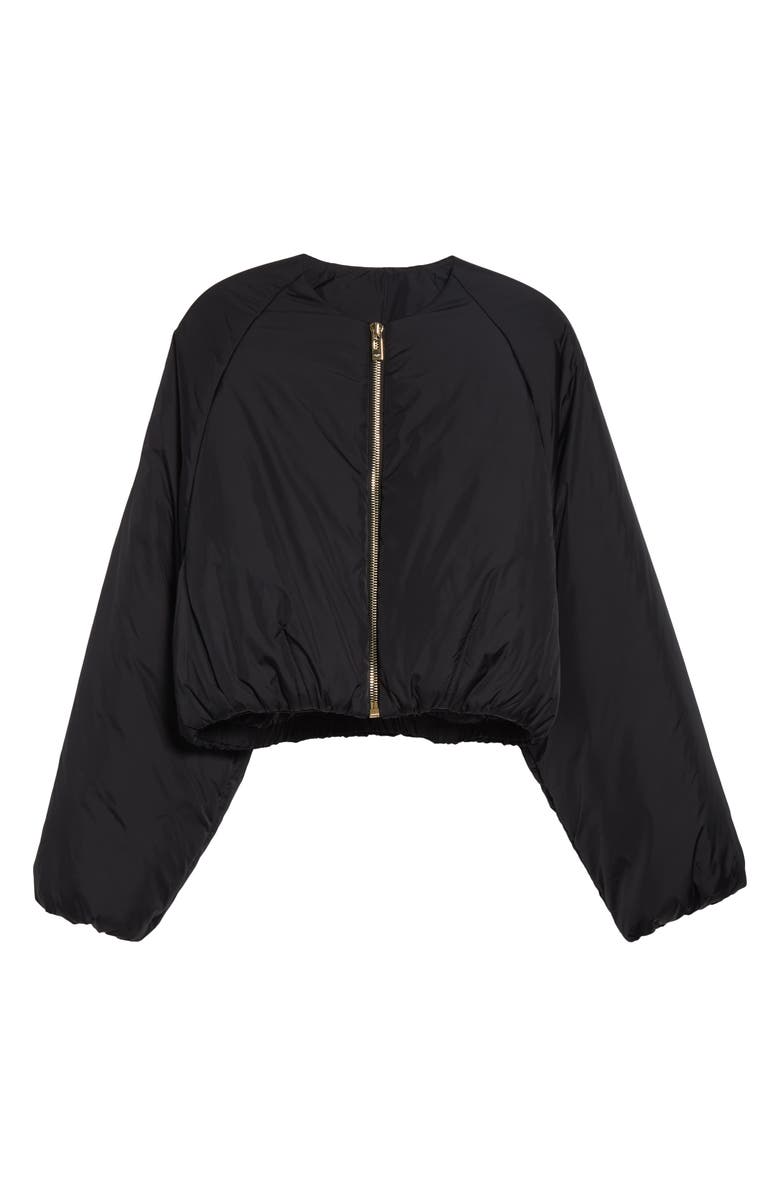 Alaïa Plie Collarless Bomber Jacket, Main, color, Noir Alaia