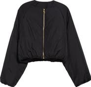 Alaïa Plie Collarless Bomber Jacket