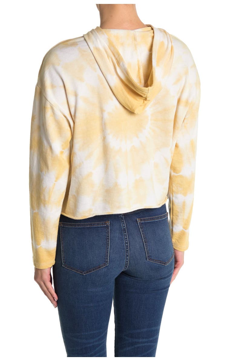 La La Land Creative Co Daisy Tie-Dye Crop Hoodie, Alternate, color, 