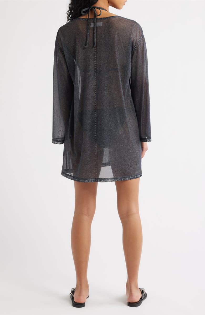 rag & bone rb Miramar Mesh Cover-Up Dress, Alternate, color, Wash Black