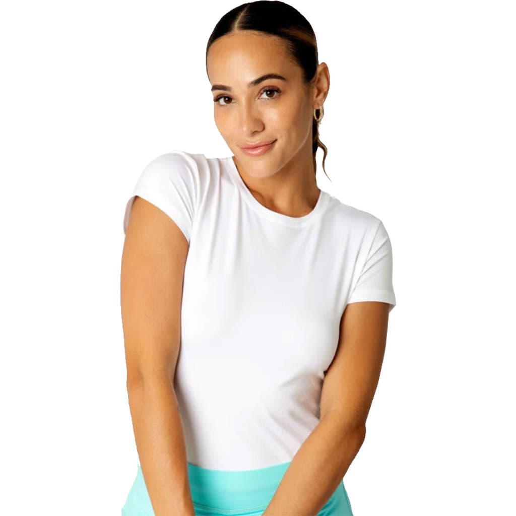 Sofibella Uv Colors Short Sleeve Womens Tennis Shirt In White