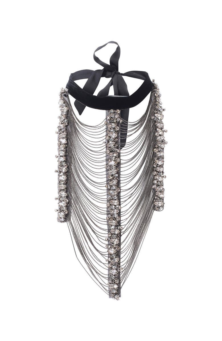 Anne Fontaine Satin Ribbon Collar, Main, color,