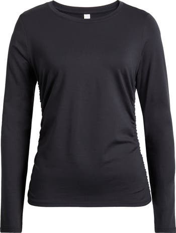 Zella Ruched Long Sleeve T-Shirt | Nordstrom