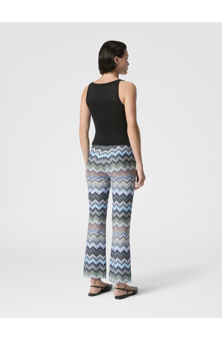 Missoni Snake-pattern Chevron Viscose Flared Trousers, Alternate, color, Green& Brown