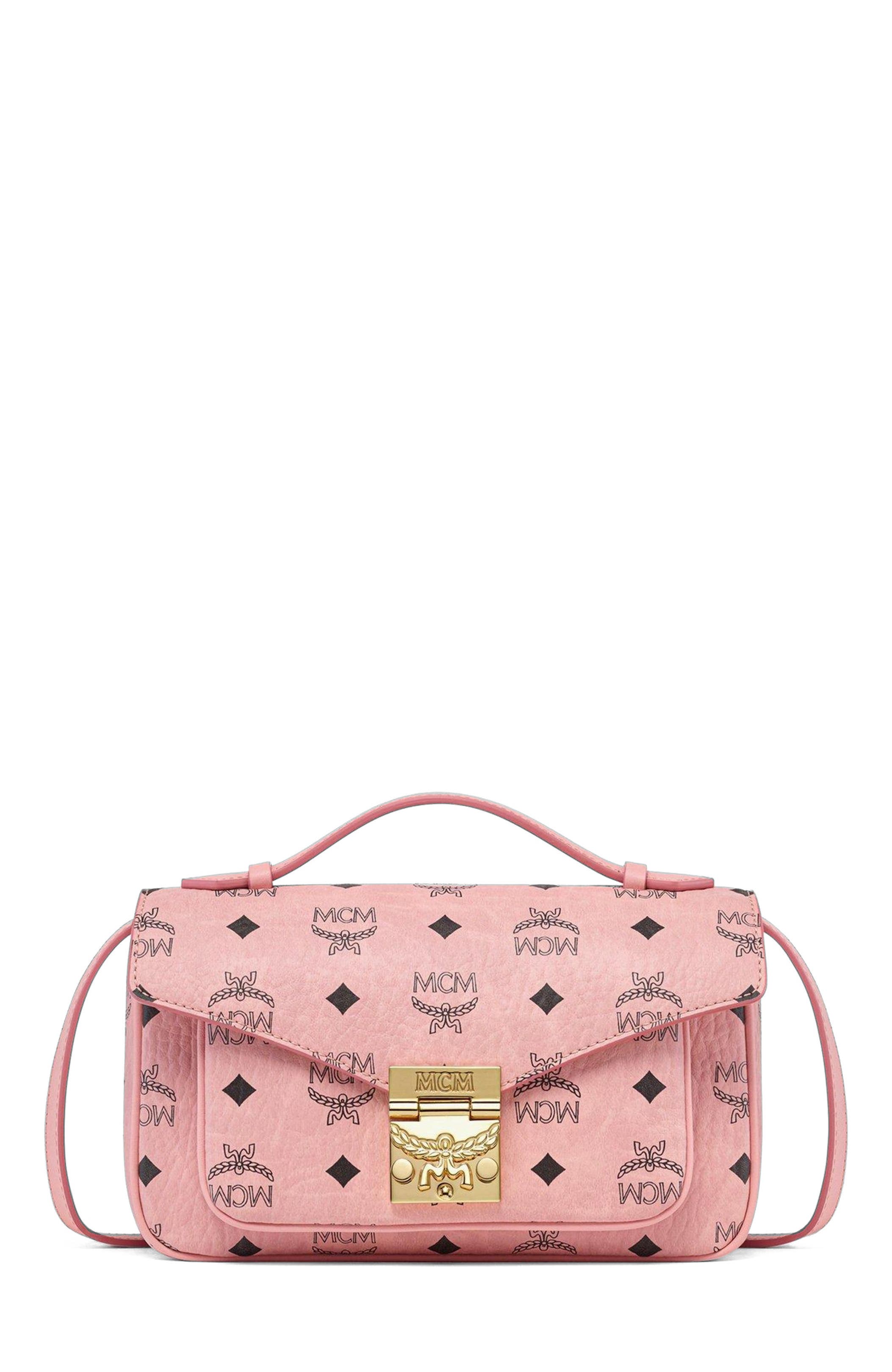 MCM Tracy Crossbody in Visetos, Main, color, Pink