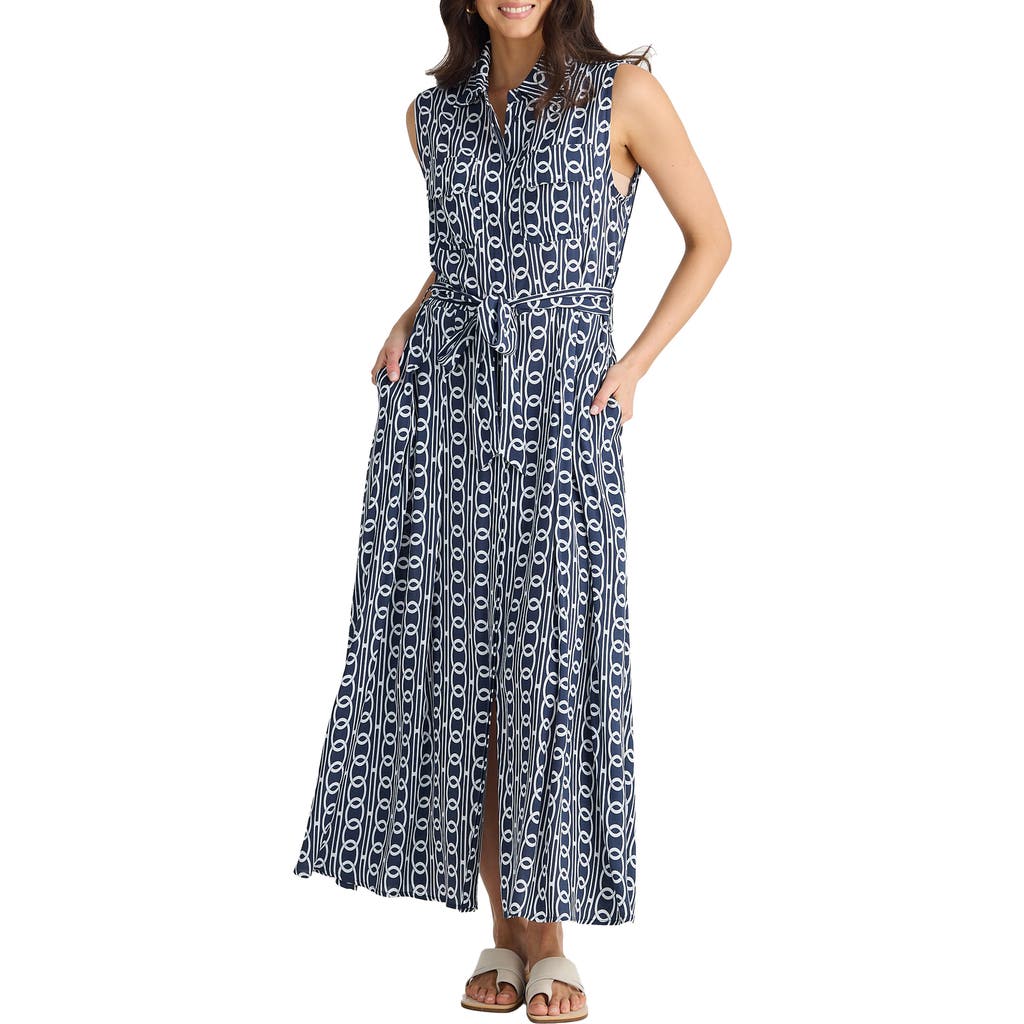 Brave + True Brave+true Rossellini Print Sleeveless Tie Waist Shirtdress
