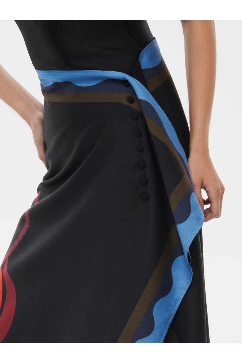 Reversible Floral Wool-blend Wrap Skirt, Alternate, color, Print 'late Bloomer'