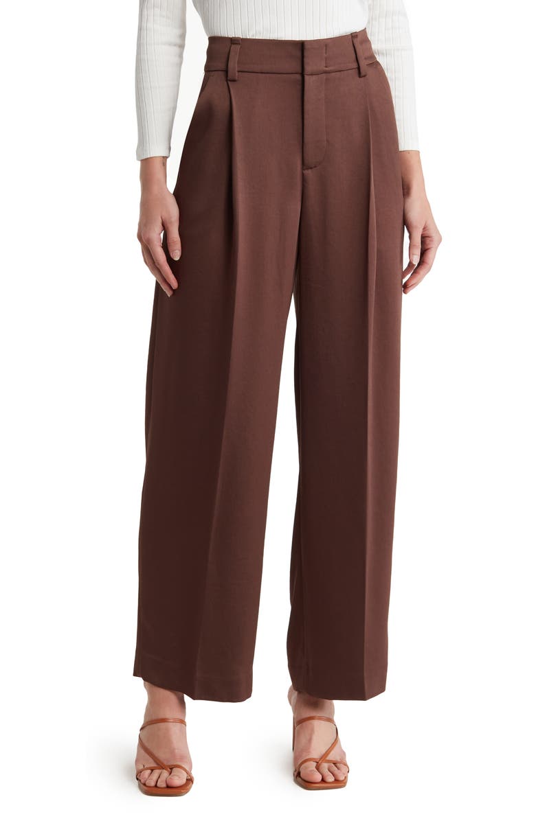 Vince Satin Wide Leg Trousers, Main, color, Nutwood