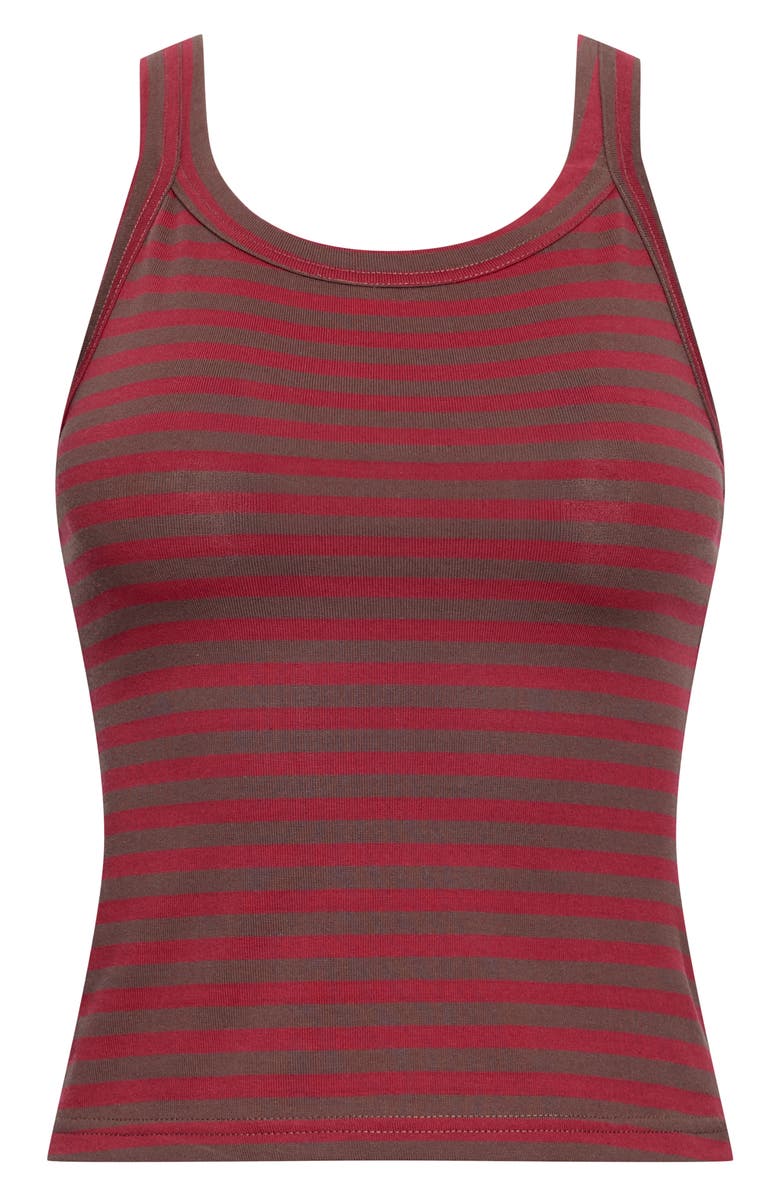LIONESS Lucky Stripe Tank, Alternate, color, Chocolate Wine
