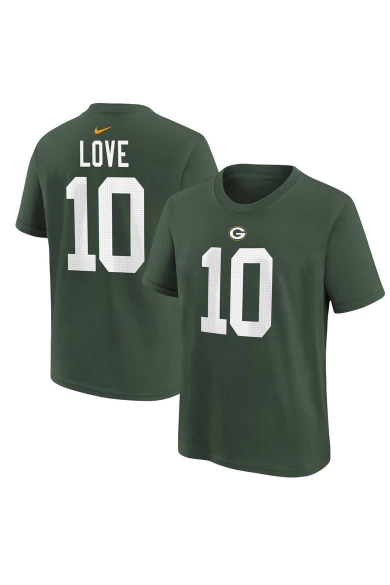 Youth Nike Jordan Love Green Green Bay Packers Player Name & Number T-Shirt, Main, color, Green