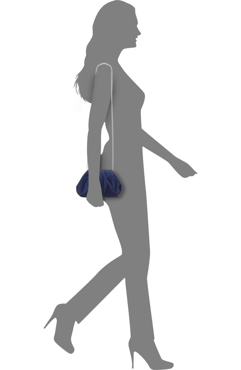 Nina Crystal Frame Satchel, Alternate, color, Navy Multi