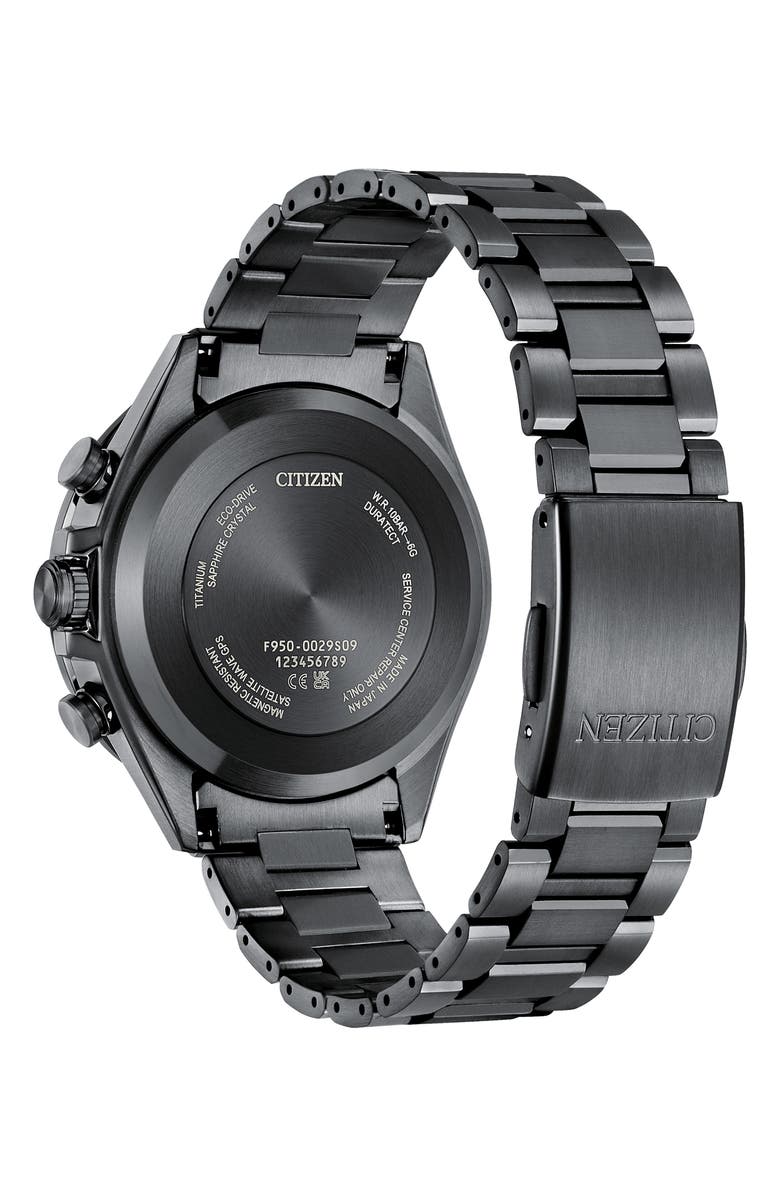 Citizen Attesa Satellite Wave GPS GMT Automatic Greytone Bracelet Watch, 44.6mm, Alternate, color, Gray/Blue