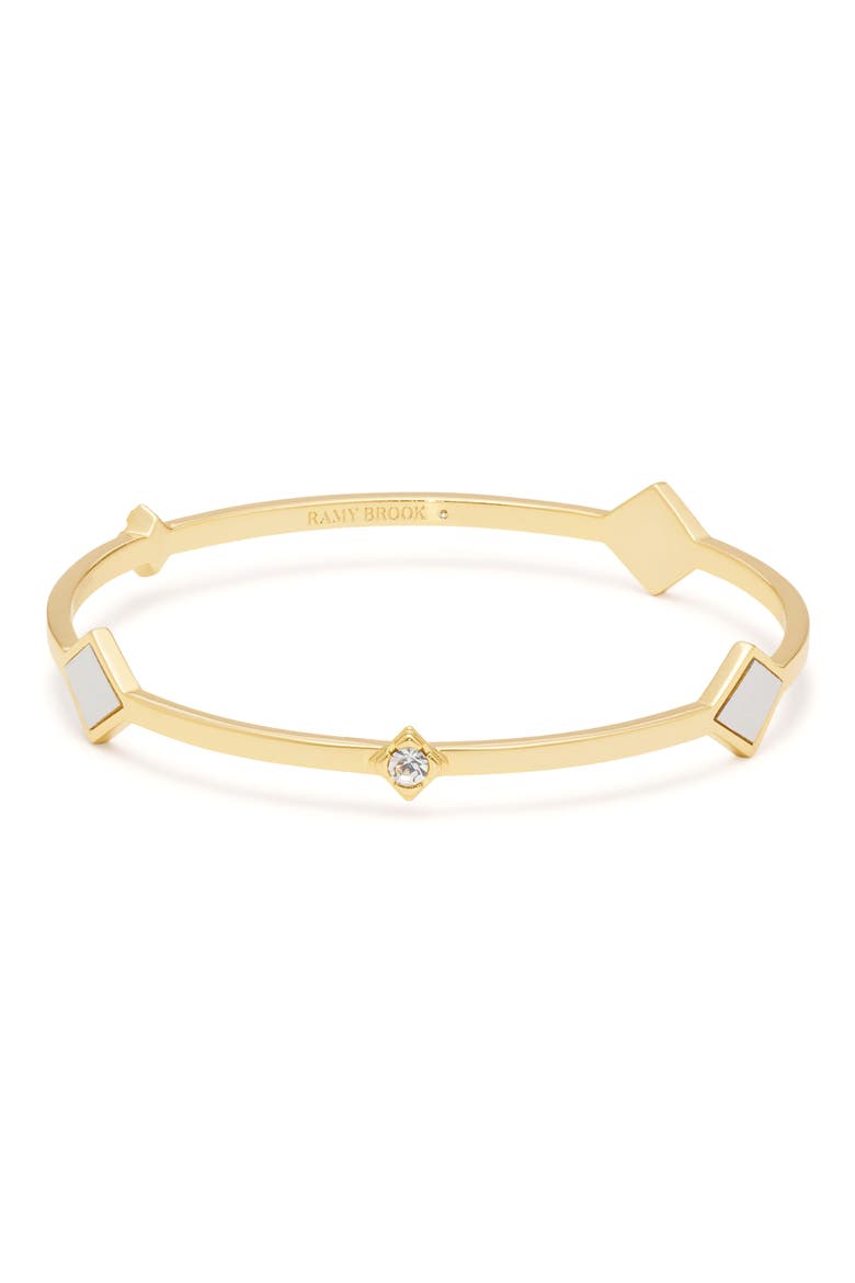 Eliza Bangle Bracelet, Main, color, CLEAR/ TWO TONE