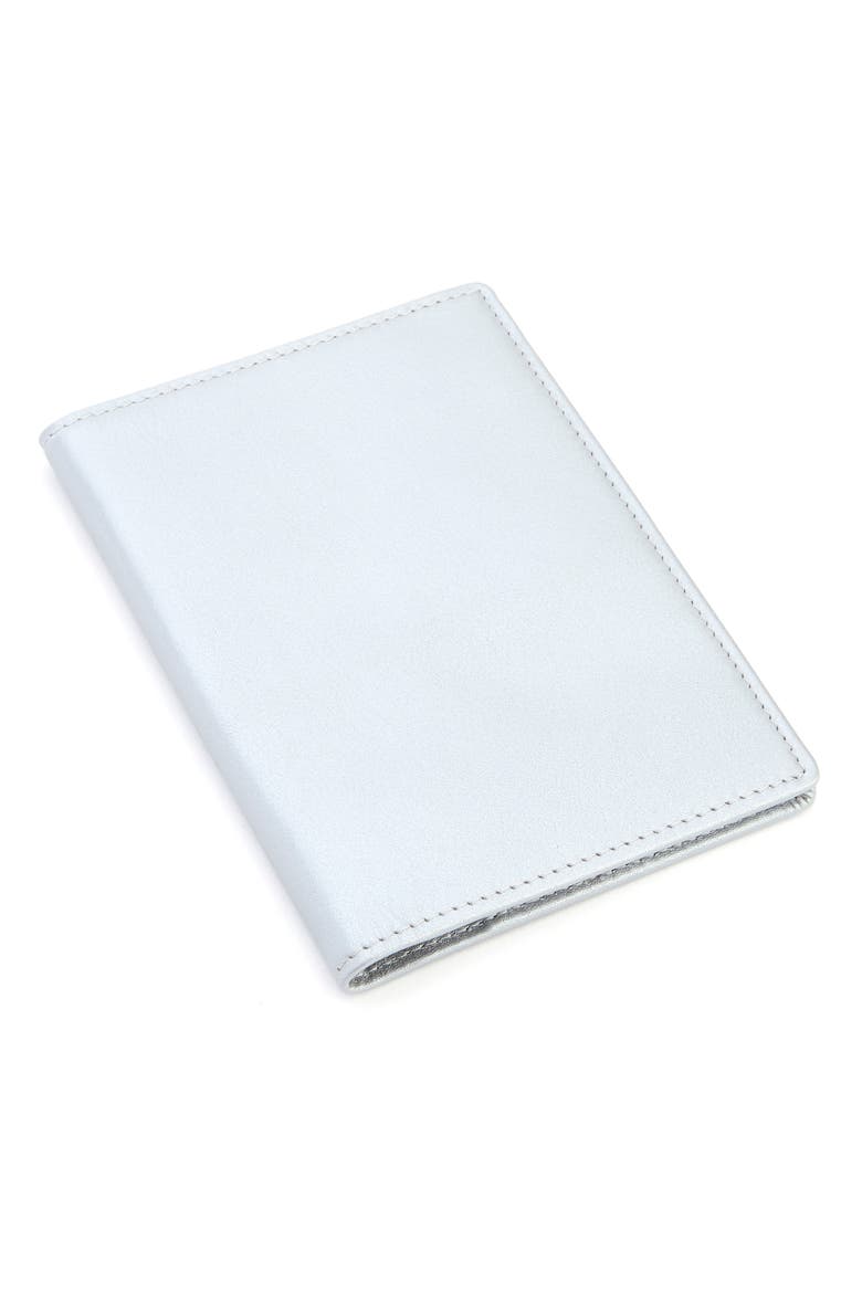Personalized RFID Leather Card Case, Alternate, color, SILVER- DEBOSS
