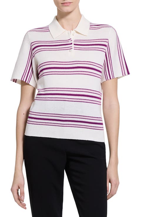 Stripe Cashmere Polo
