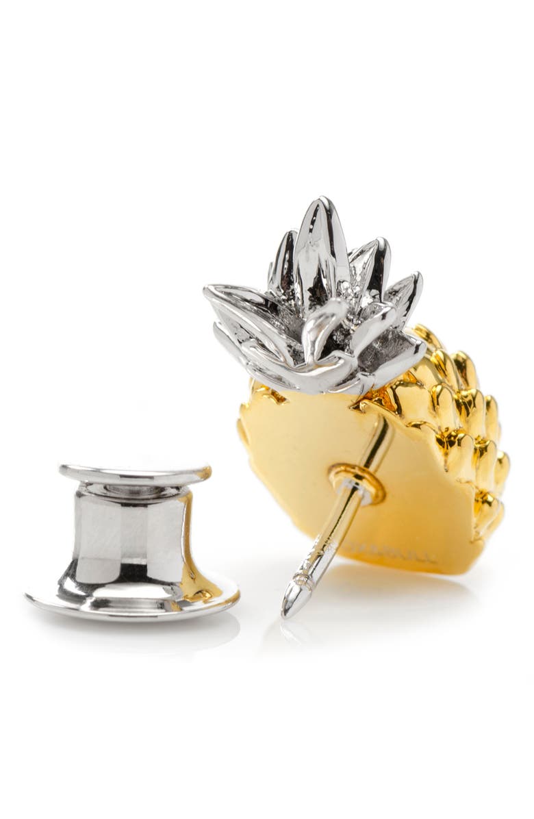 Cufflinks, Inc. 3D Pineapple Lapel Pin, Alternate, color, Gold