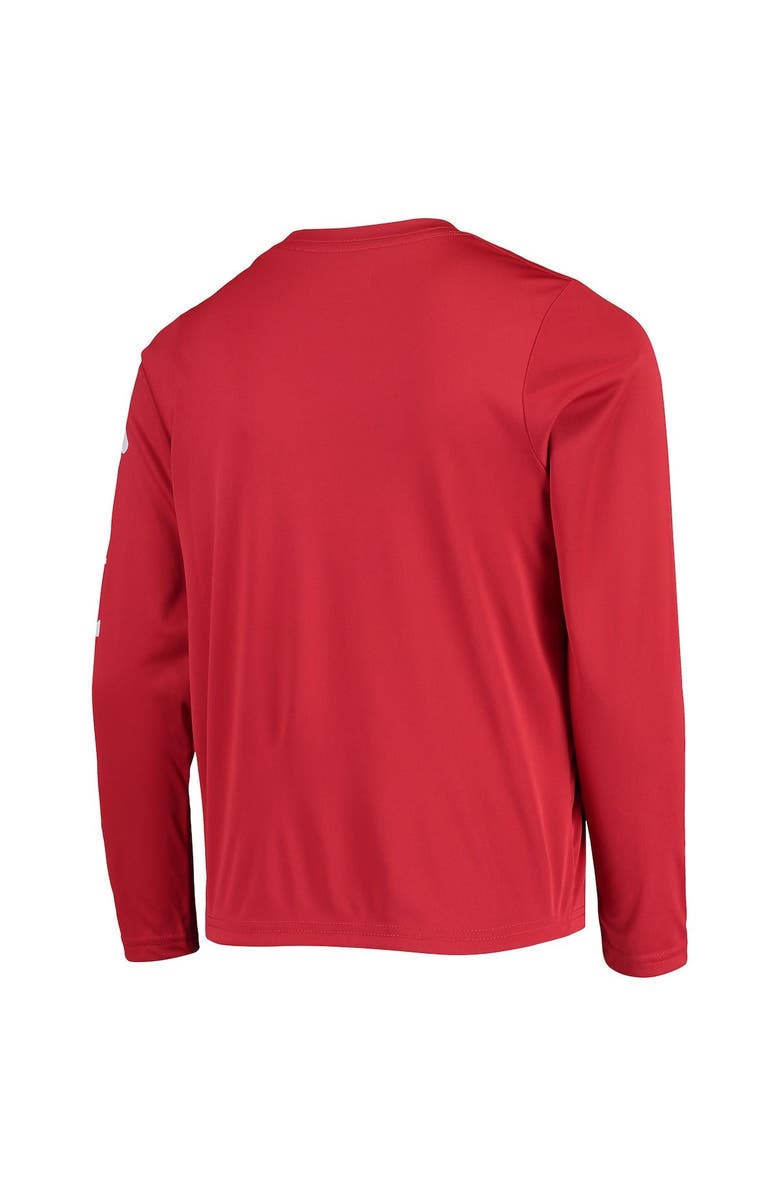 Columbia Youth Scarlet Ohio State Buckeyes PFG Terminal Tackle Long Sleeve Omni-Shade T-Shirt, Alternate, color, 