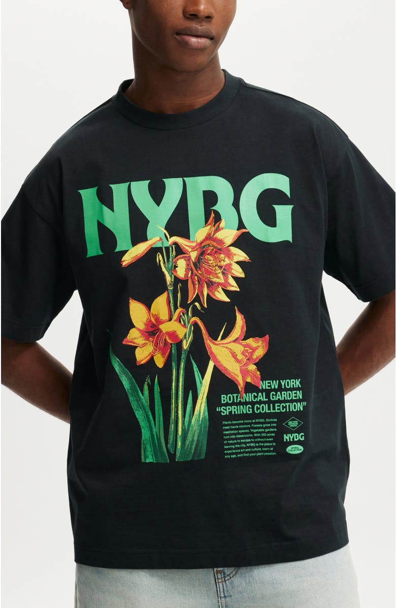 Cotton On Men's Box Fit New York License T-Shirt, Main, color, Lcn Nybg Black Nybg - Spring