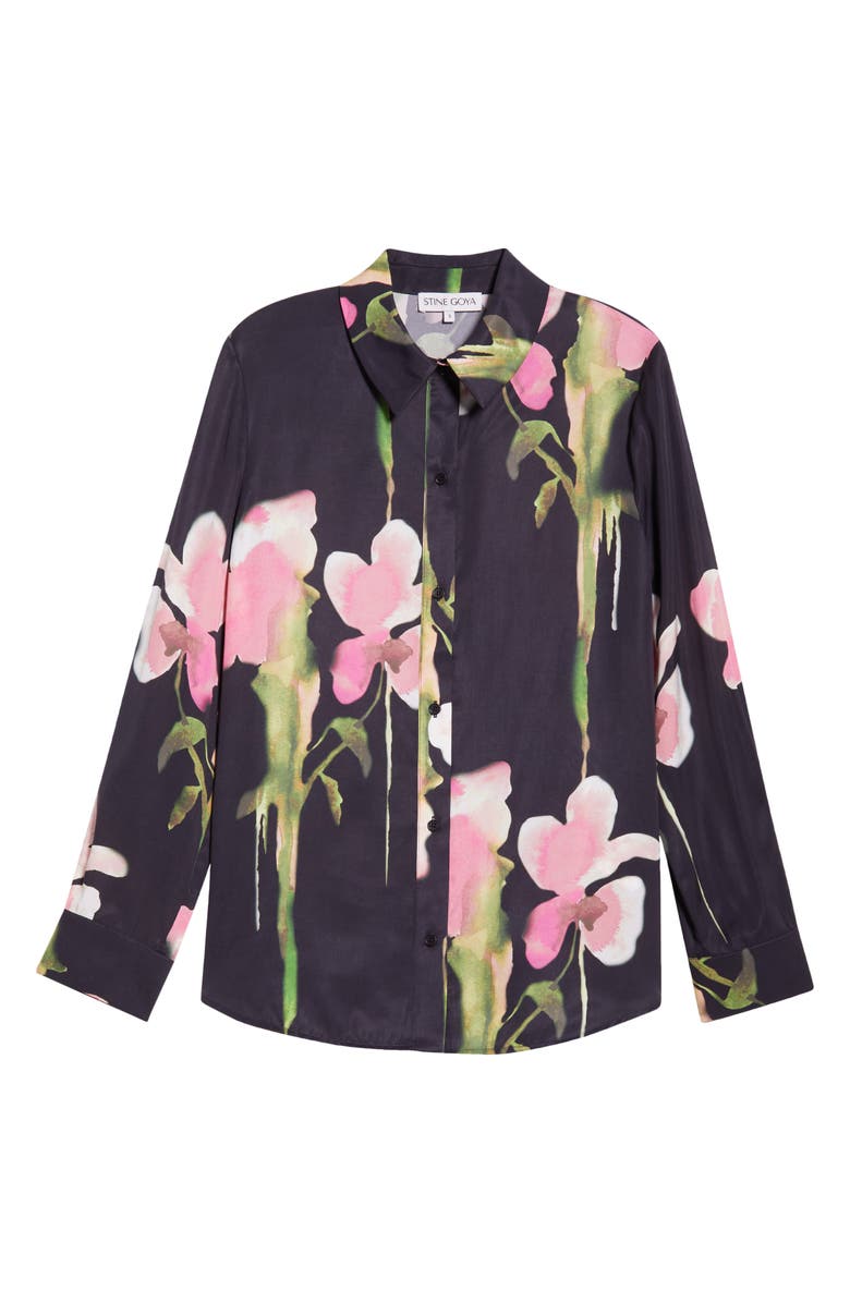Stine Goya Melting Flowers Print Button Front Shirt, Alternate, color, Melting Flowers
