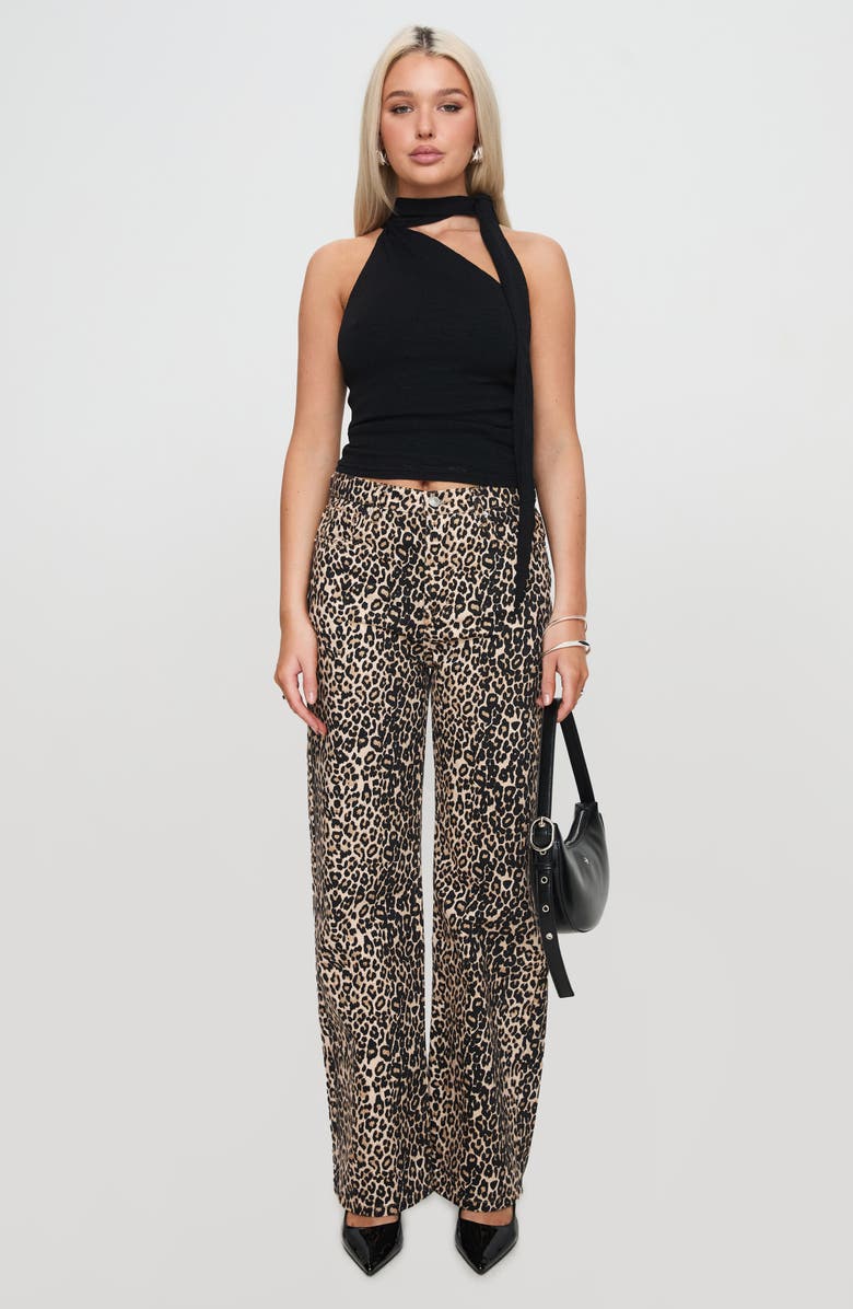 Princess Polly Anderstone Tie Neck Crop Top, Alternate, color, Black