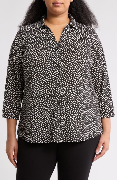 Geometric Shirt Jacket (Plus)