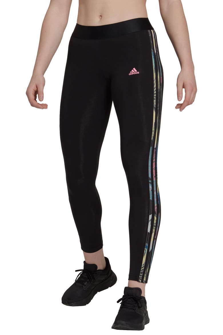 Classic Striped Stirup Leggings, Main, color, BLACK/ BLISS PINK