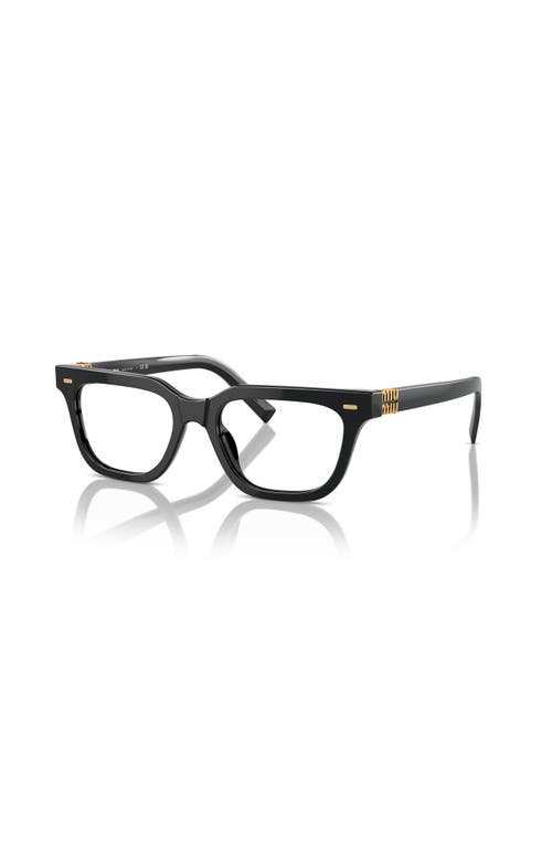 Miu Miu 53mm Rectangle Optical Glasses In Black