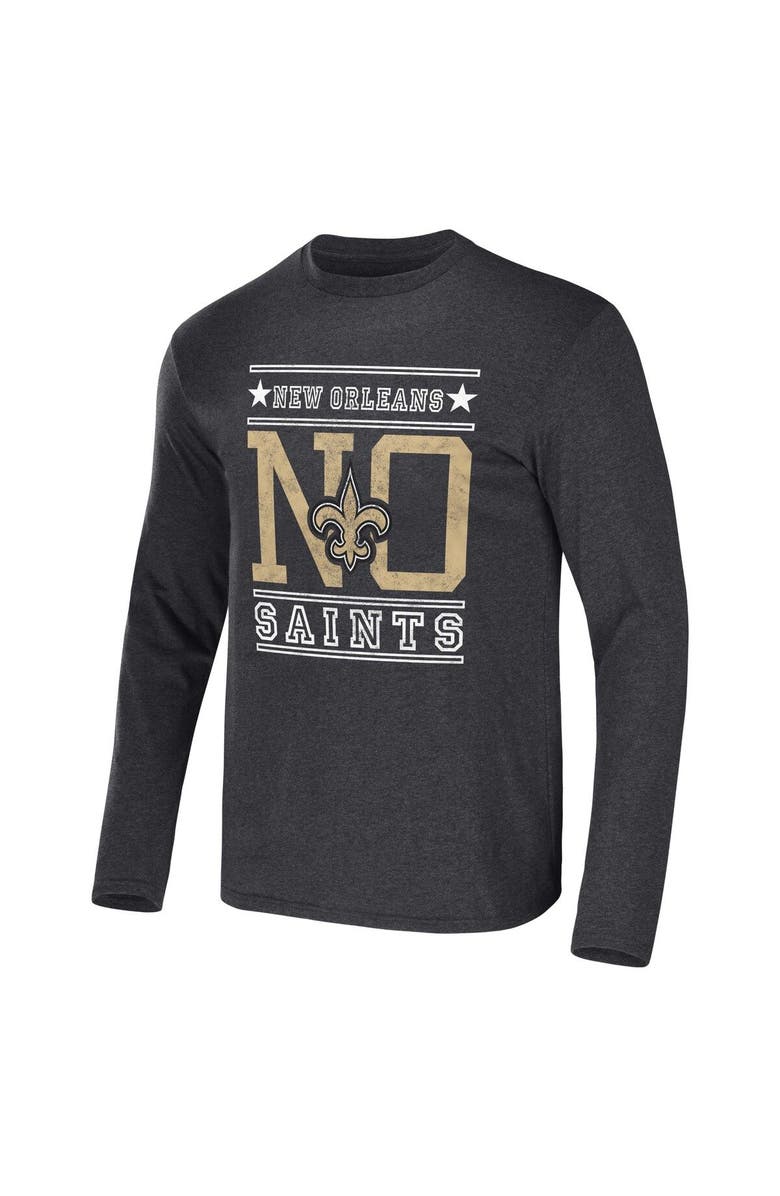 NFL X DARIUS RUCKER Men's NFL x Darius Rucker Collection by Fanatics Heathered Charcoal New Orleans Saints Long Sleeve T-Shirt, Alternate, color, Heather Charcoal