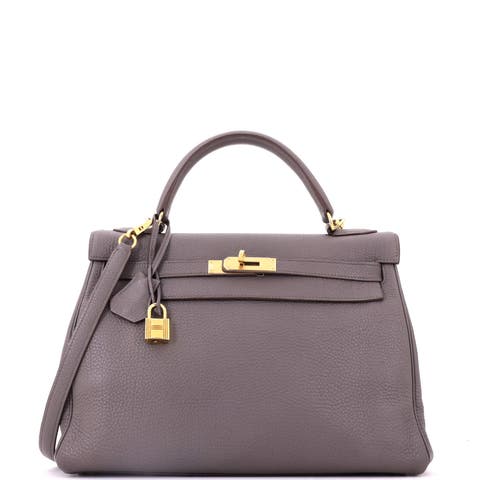 Kelly Handbag Grey Togo with Gold Hardware 32