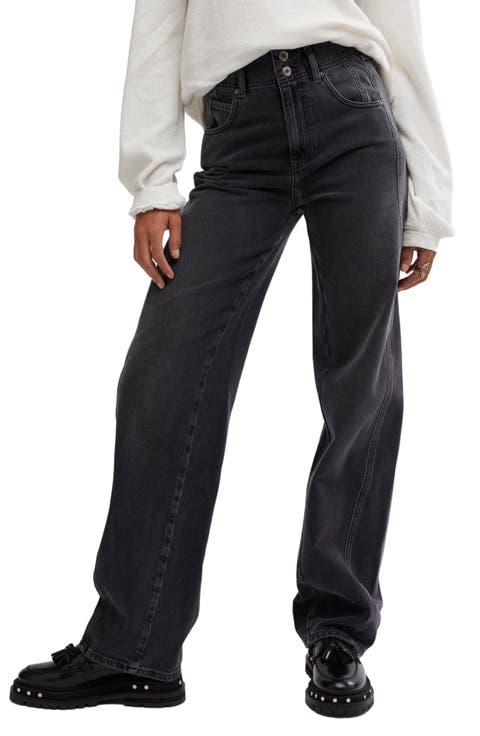 Aster Seamed Relaxed Straight Leg Jeans (Asteroid)