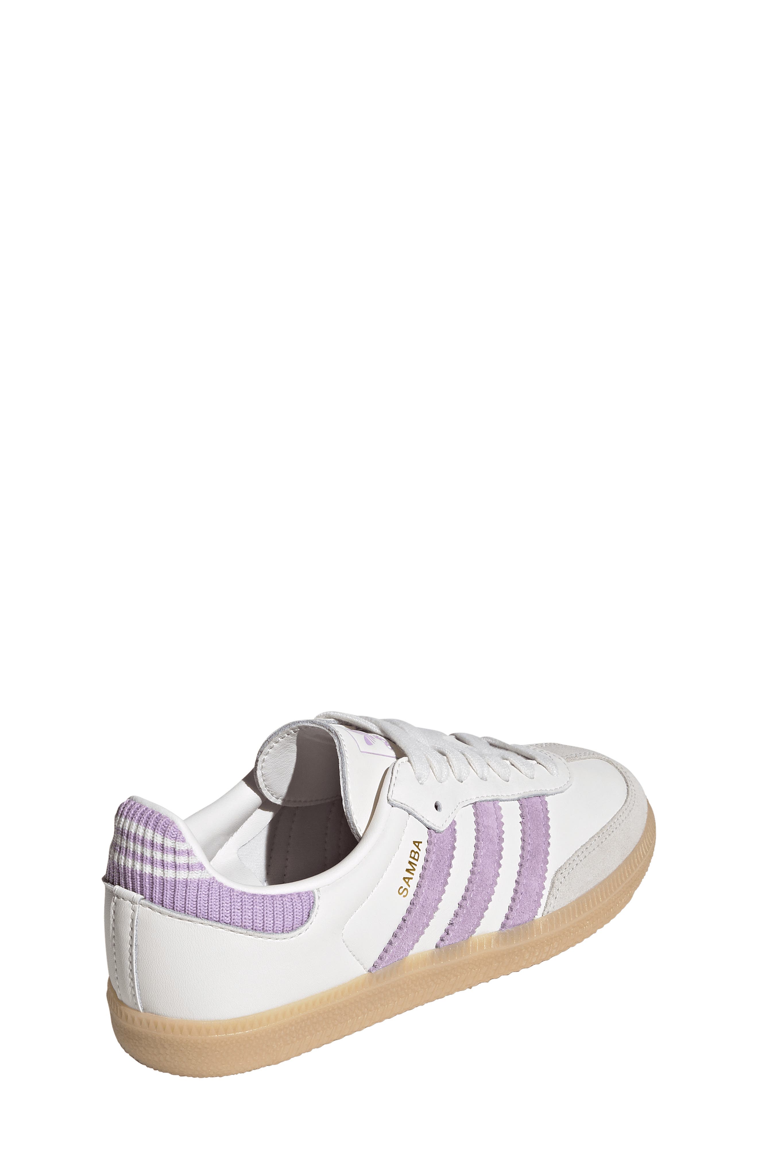 Kids' Samba OG Sneaker, Alternate, color, CLOUD WHITE/ PLUM/ GUM 3