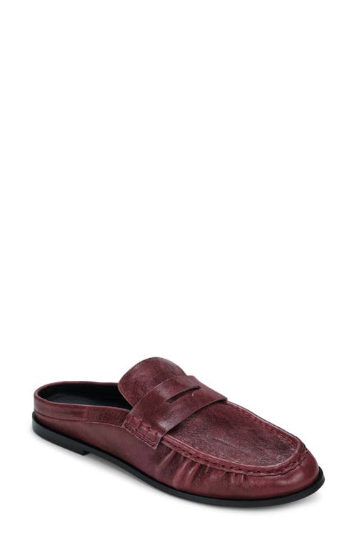 Yosi Samra Camden Penny Loafer Mule In Burgundy