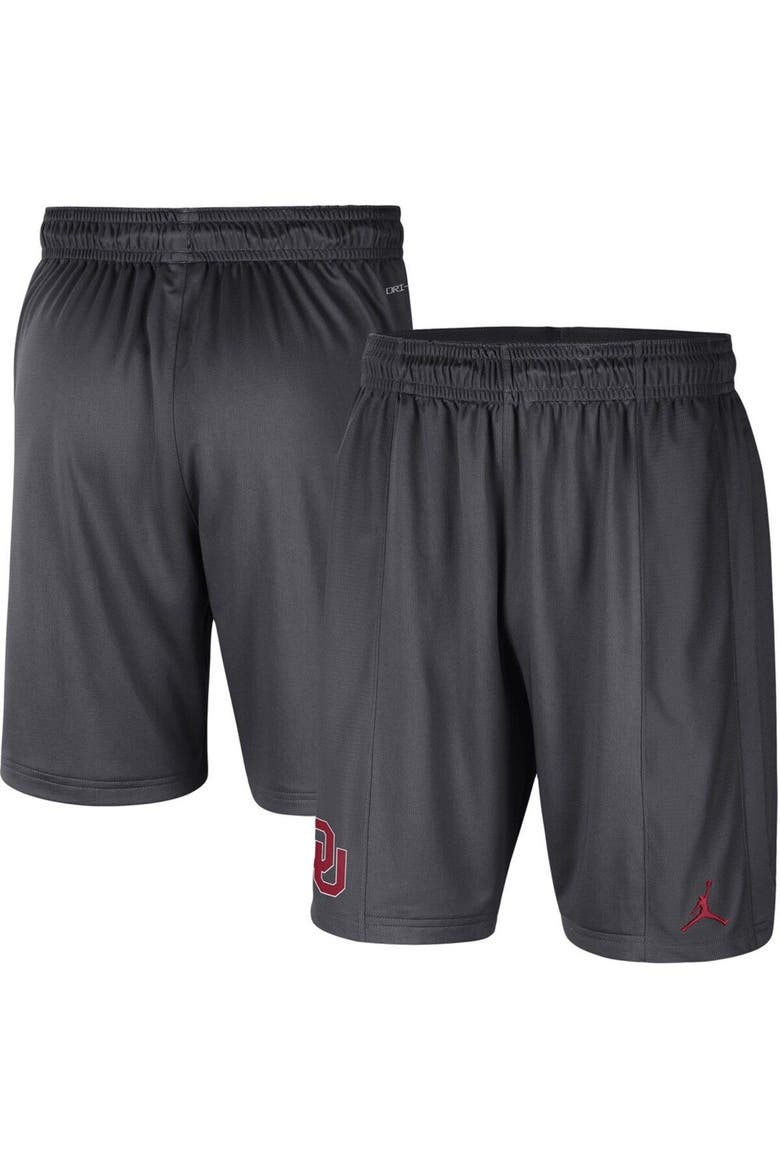 Men's Jordan Brand Anthracite Oklahoma Sooners Performance Knit Shorts, Main, color, Anthracite