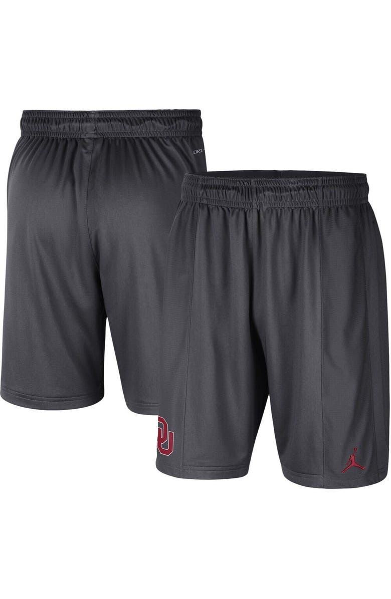 Jordan Brand Men's Jordan Brand Anthracite Oklahoma Sooners Performance Knit Shorts, Main, color, Anthracite