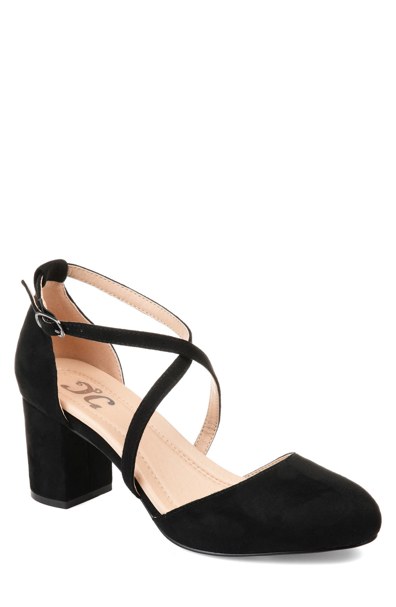 Journee Collection Foster Block Heel Pump - Wide Width, Main, color, 