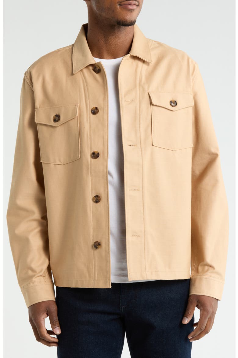 Textured Canvas Shirt Jacket, Main, color, GINGER ROOT