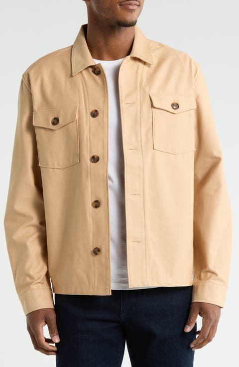 Textured Canvas Shirt Jacket