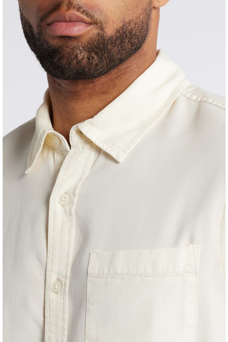 Aiden Solid Lyocell Button-Up Shirt, Alternate, color, IVORY DUST