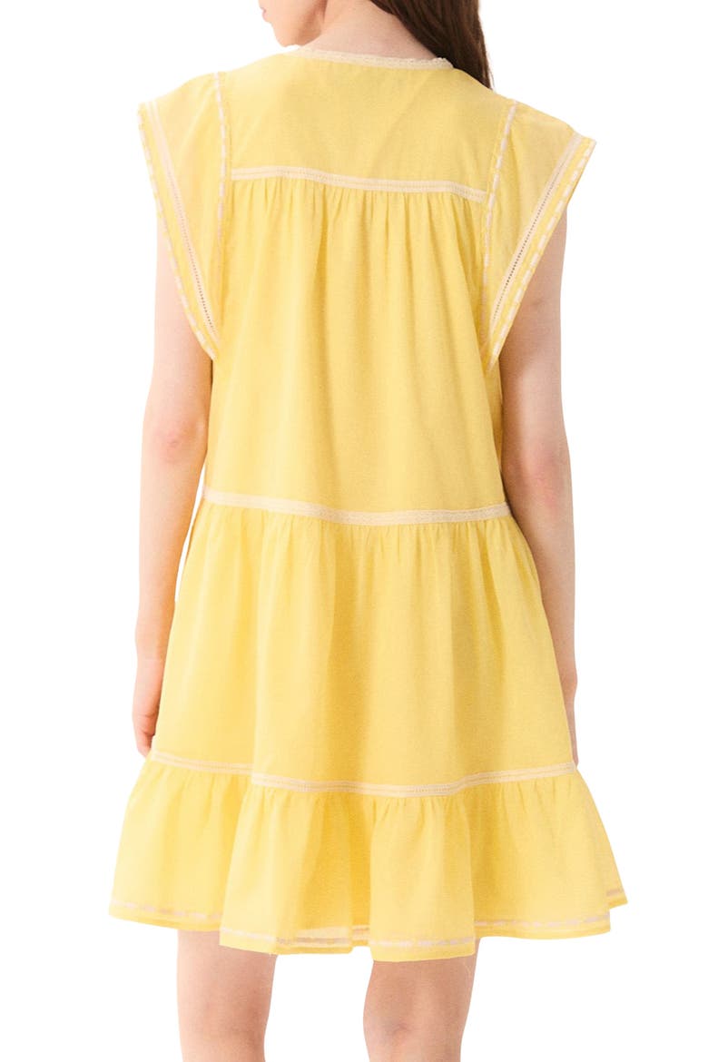 Onza Lace Trim Cotton Minidress, Alternate, color, YELLOW
