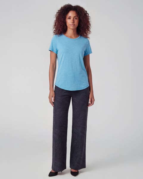 Crochet Paisley Womens Wool Wide-leg Pant