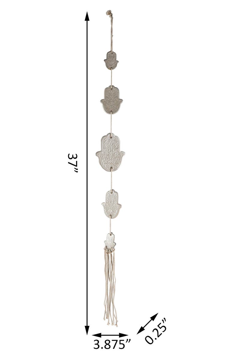 FLORA BUNDA Ceramic Hanging Hamsa Wall Decor, Alternate, color, Ivory