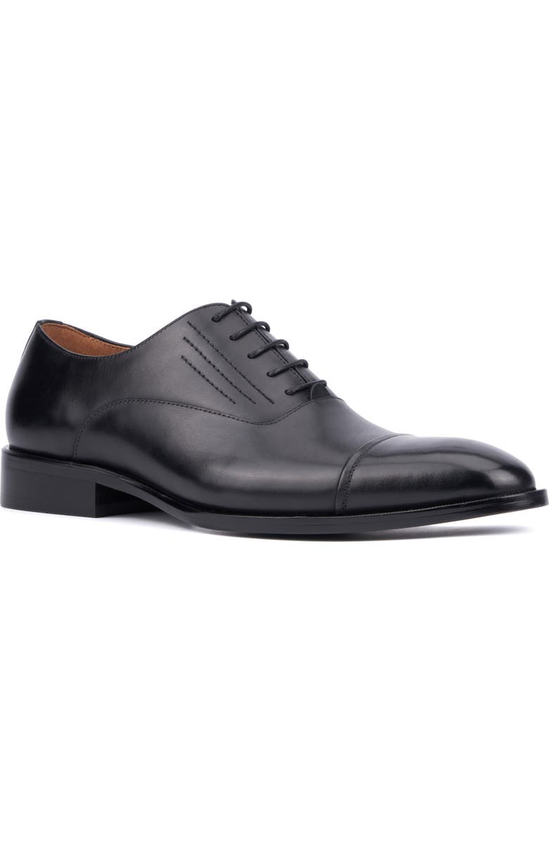 VINTAGE FOUNDRY Pence Cap Toe Leather Oxford, Main, color, Black