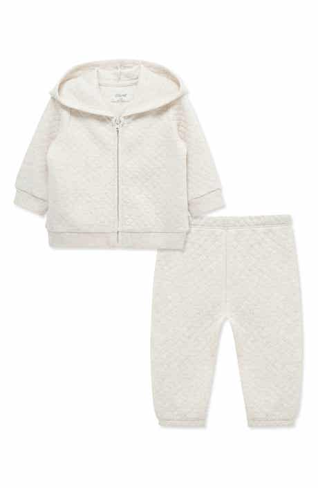 Oatmeal Quilted Hoodie & Pants Set
